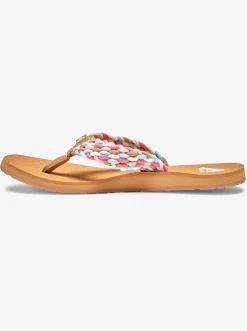 Roxy Slippers*Porto - Sandalen Voor Dames White/Pink/Multi