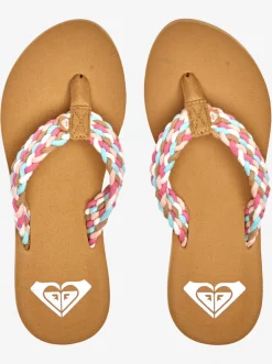 Roxy Slippers*Porto - Sandalen Voor Dames White/Pink/Multi