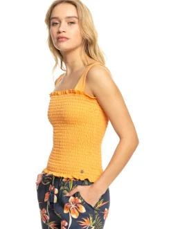 Roxy T-Shirts & Tops*Postcard To Home - Top Met Smokwerk Voor Dames Mock Orange