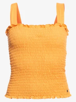 Roxy T-Shirts & Tops*Postcard To Home - Top Met Smokwerk Voor Dames Mock Orange