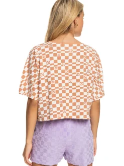 Roxy T-Shirts & Tops*Power Check - Kort Oversized T-Shirt Voor Dames Snow White Sol Power