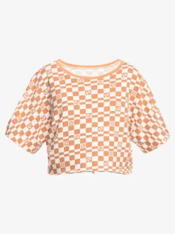 Roxy T-Shirts & Tops*Power Check - Kort Oversized T-Shirt Voor Dames Snow White Sol Power
