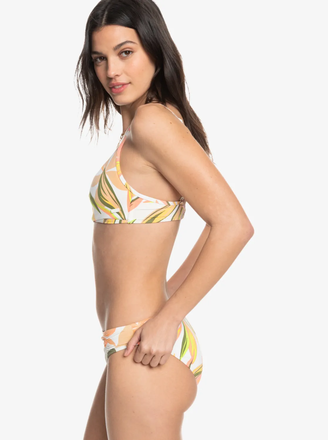 Roxy Bikini'S*Printed Beach Classics - Bikiniset Wikkelmodel Voor Dames Bright White Subtly Salty Flat