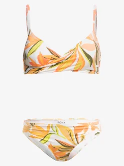 Roxy Bikini'S*Printed Beach Classics - Bikiniset Wikkelmodel Voor Dames Bright White Subtly Salty Flat
