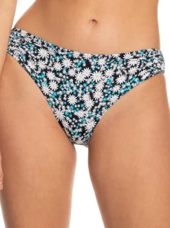 Roxy Bikini Bottoms*Printed Beach Classics - Cheeky Bikini Bottoms For Women Anthracite Cute Daisies