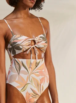 Roxy Monokini'S*Printed Beach Classics - Eendelig Badpak Voor Dames Bright White Subtly Salty Flat