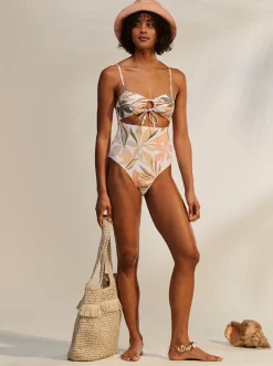 Roxy Monokini'S*Printed Beach Classics - Eendelig Badpak Voor Dames Bright White Subtly Salty Flat
