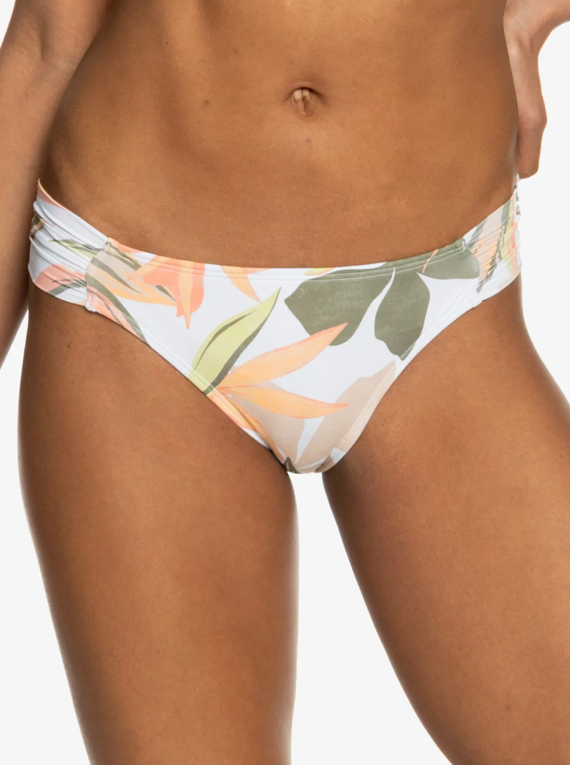 Roxy Bikini Bottoms*Printed Beach Classics - Medium Bikinibroekje Voor Dames Bright White Subtly Salty Flat