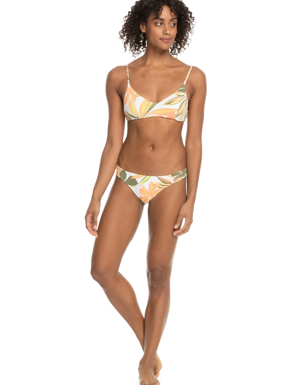 Roxy Bikini Bottoms*Printed Beach Classics - Medium Bikinibroekje Voor Dames Bright White Subtly Salty Flat