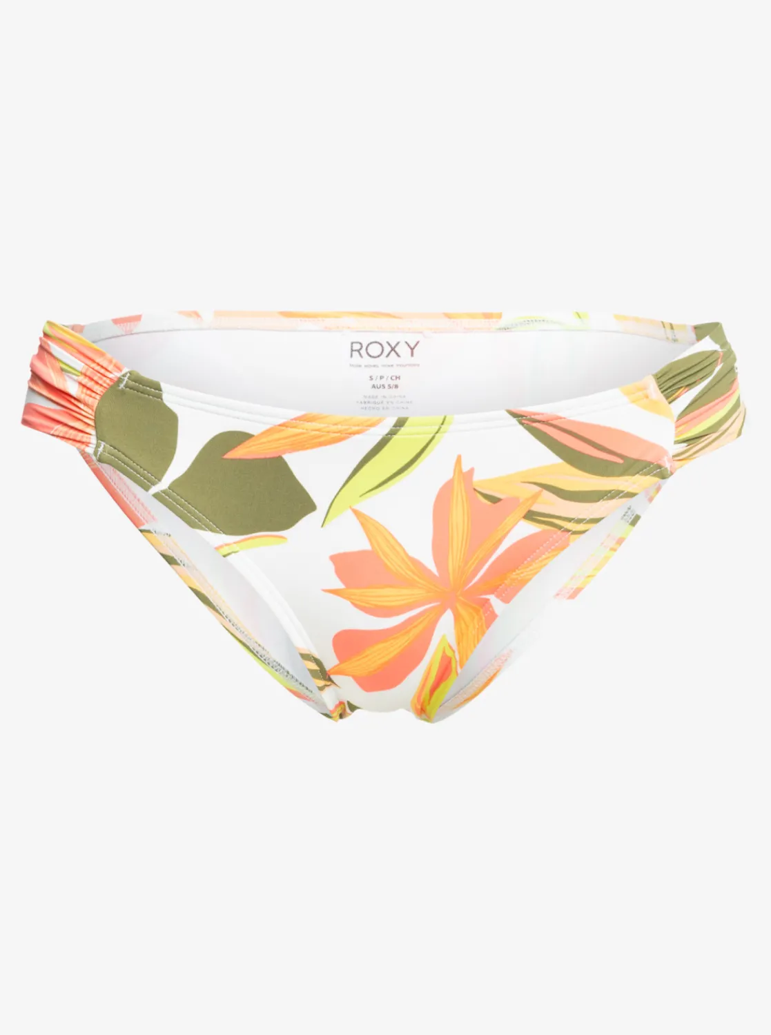 Roxy Bikini Bottoms*Printed Beach Classics - Medium Bikinibroekje Voor Dames Bright White Subtly Salty Flat