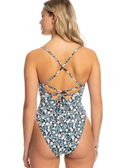 Roxy Monokini'S*Printed Beach Classics - One-Piece Swimsuit For Women Anthracite Cute Daisies