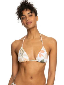 Roxy Bikini Tops*Printed Beach Classics - Tiki Tri Bikinitop Voor Dames Bright White Subtly Salty Flat
