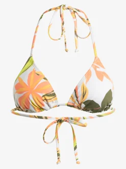 Roxy Bikini Tops*Printed Beach Classics - Tiki Tri Bikinitop Voor Dames Bright White Subtly Salty Flat