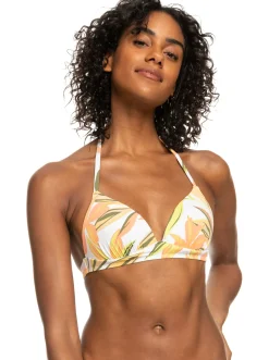 Roxy Bikini Tops*Printed Beach Classics - Triangel Bikinitop Voor Dames Bright White Subtly Salty Flat
