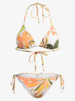 Roxy Bikini'S*Printed Beach Classics - Tiki Ti Bikiniset Voor Dames Bright White Subtly Salty Flat