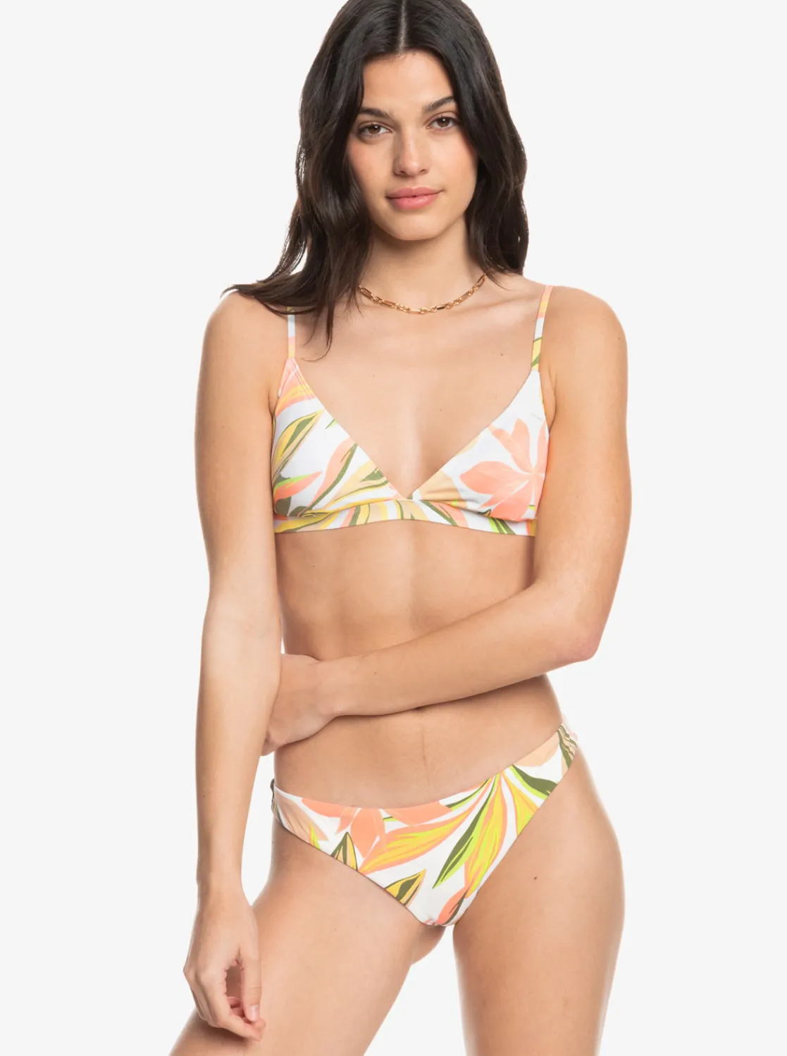 Roxy Bikini'S*Printed Beach Classics - Triangel Bikiniset Voor Dames Bright White Subtly Salty Flat