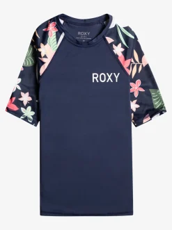 Roxy Surf*Printed Sleeves - Rash Vest Met Driekwartmouw Voor Meisjes 6-16 Mood Indigo Alma Swim