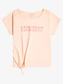Roxy T-Shirts & Blouses*Pura Playa - Geknoopt T-Shirt Voor Meisjes 4-16 Tropical Peach