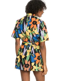 Roxy Jurken*Real Yesterday - Playsuit Voor Dames Anthracite Flower Jammin