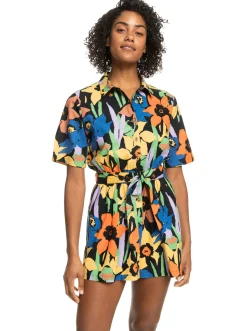 Roxy Jurken*Real Yesterday - Playsuit Voor Dames Anthracite Flower Jammin