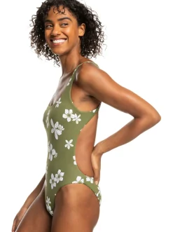 Roxy Monokini'S*Retro - Eendelig Badpak Voor Dames Loden Green Surfrider Spirit S