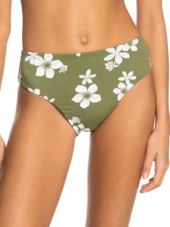 Roxy Bikini Bottoms*Retro Revo - Bikinibroekje Met Halfhoge Taille, Aan Twee Kanten Draagbaar Voor Dames Loden Green Surfrider Spirit S
