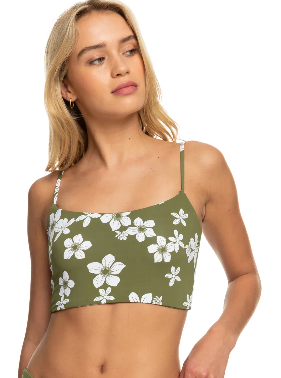 Roxy Bikini Tops*Retro Revo - Bikinitop, Aan Twee Kanten Draagbaar Voor Dames Loden Green Surfrider Spirit S