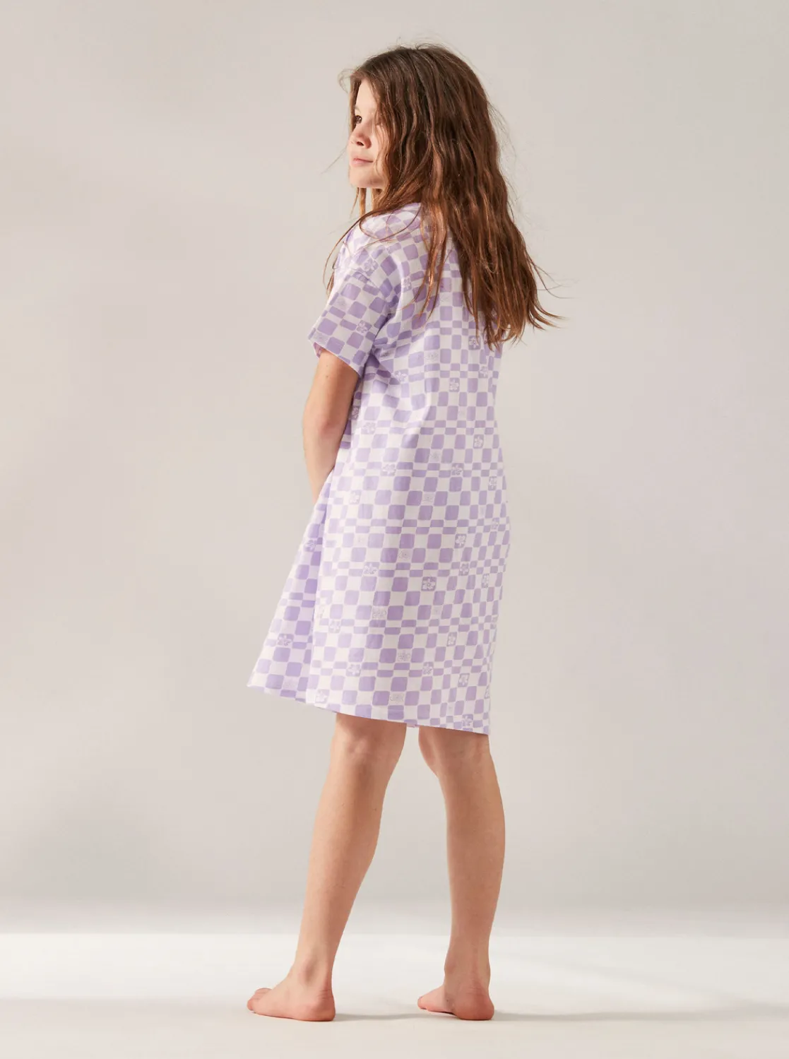 Roxy Jurken*Ride In Paradise - Jurk Met Korte Mouwen Voor Meisjes 6-16 Purple Rose Flower Box