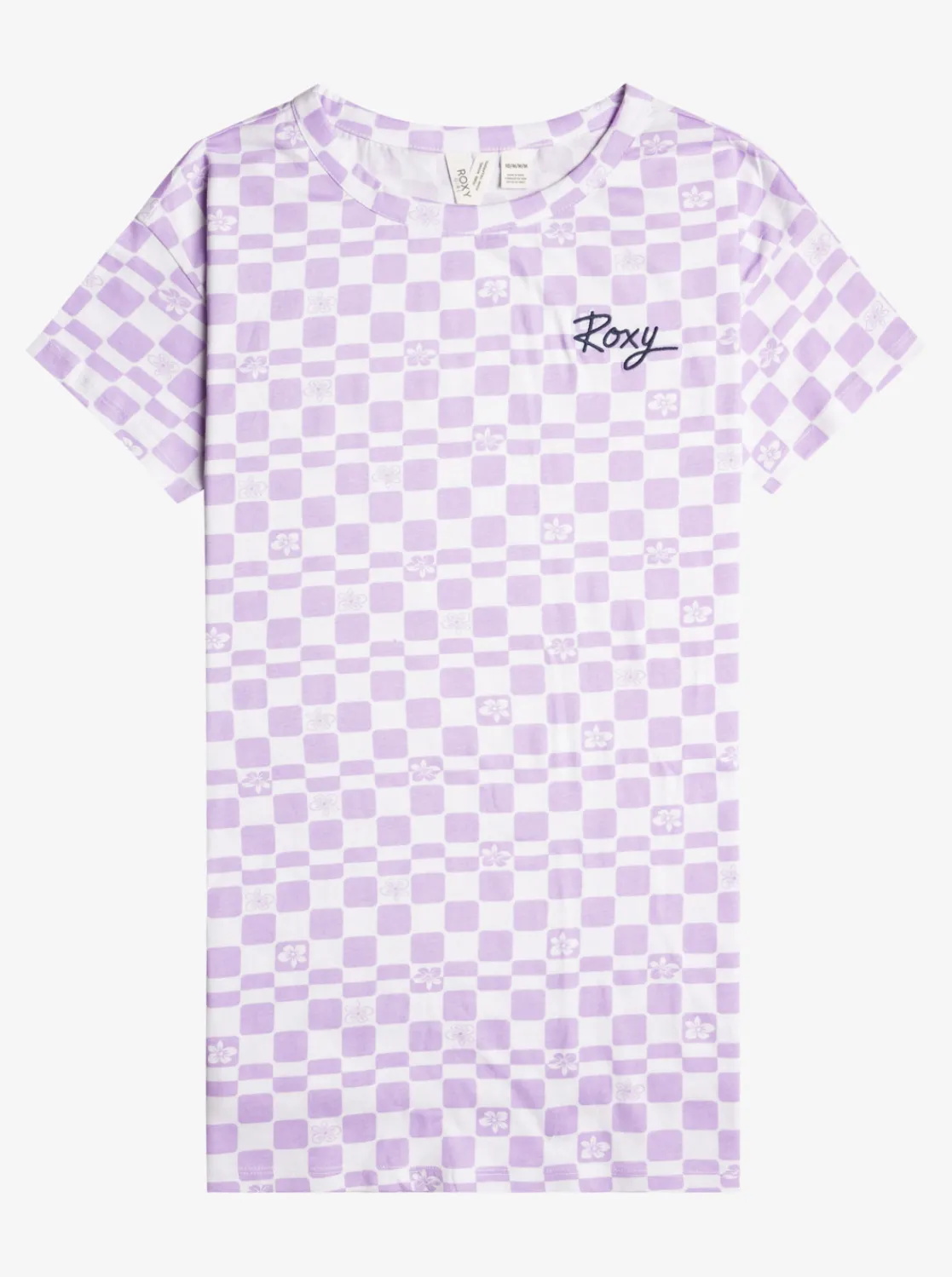 Roxy Jurken*Ride In Paradise - Jurk Met Korte Mouwen Voor Meisjes 6-16 Purple Rose Flower Box