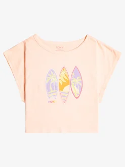Roxy T-Shirts & Blouses*Rock With U - Boxy T-Shirt Voor Meisjes 4-16 Tropical Peach
