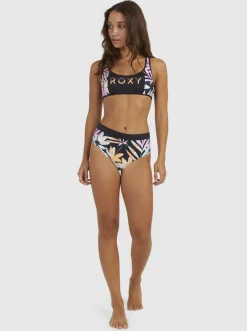 Roxy Bikini Bottoms* Active - Bikinibroekje Met Medium Taille Voor Dames Anthracite Zebra Jungle