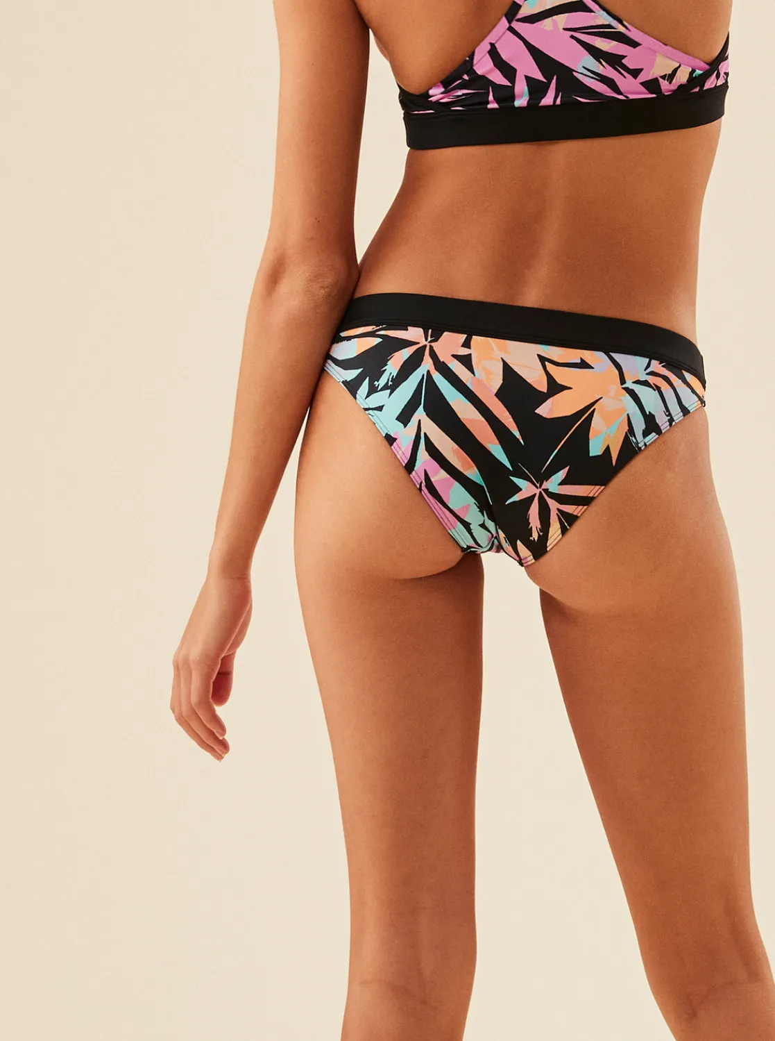 Roxy Bikini Bottoms* Active - Bikinibroekje Voor Dames Anthracite Zebra Jungle