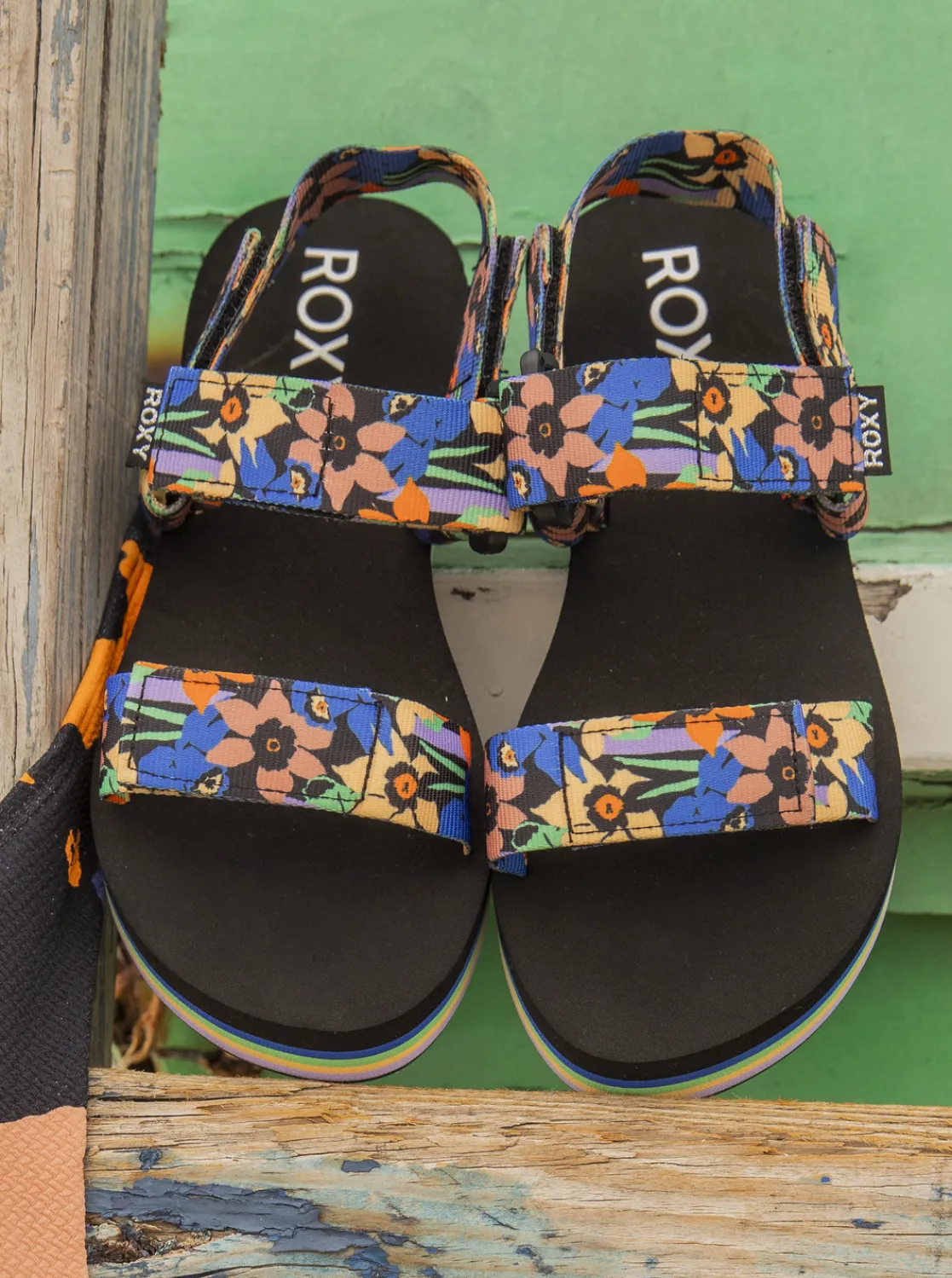 Roxy Slippers* Cage - Sandalen Voor Dames Black/Blue