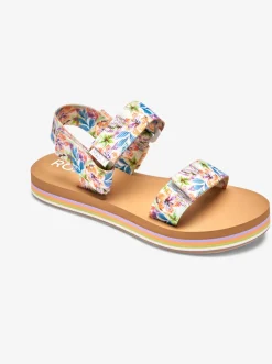 Roxy Slippers* Cage - Sandalen Voor Dames White/Fluorescent