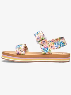 Roxy Slippers* Cage - Sandalen Voor Dames White/Fluorescent