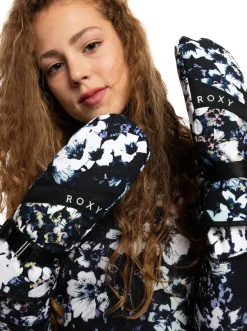 Roxy Handschoenen* Jetty 2022 - Snowboard/Skiwanten Voor Dames True Black Black Flowers