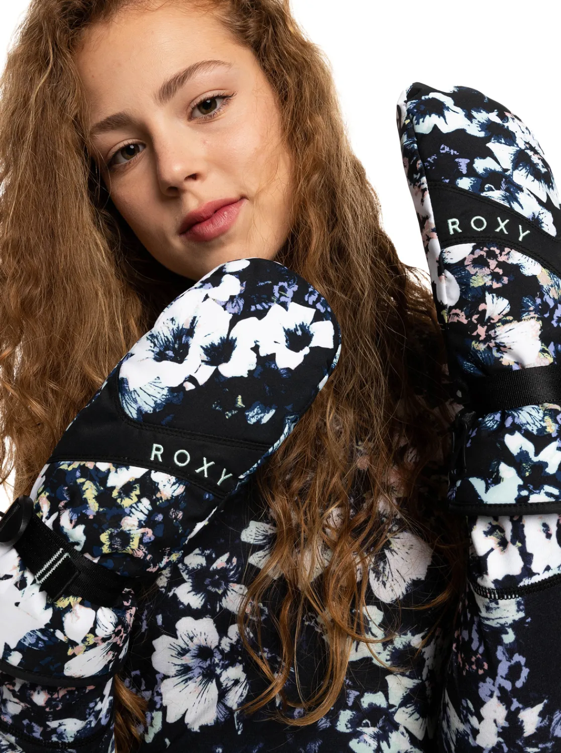 Roxy Handschoenen* Jetty 2022 - Snowboard/Skiwanten Voor Dames True Black Black Flowers