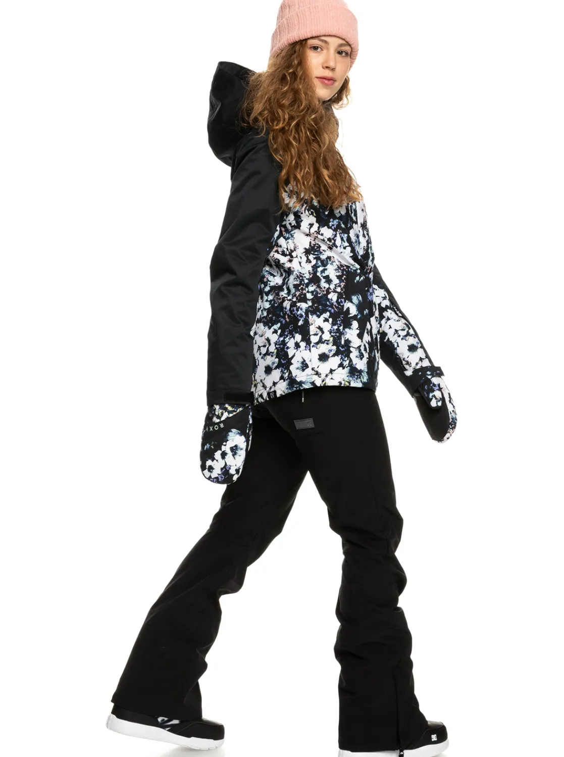 Roxy Handschoenen* Jetty 2022 - Snowboard/Skiwanten Voor Dames True Black Black Flowers