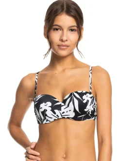 Roxy Bikini Tops* Love The Beach Vibe - Bandeau Bikinitop Voor Dames Anthracite Surf Trippin Bico S