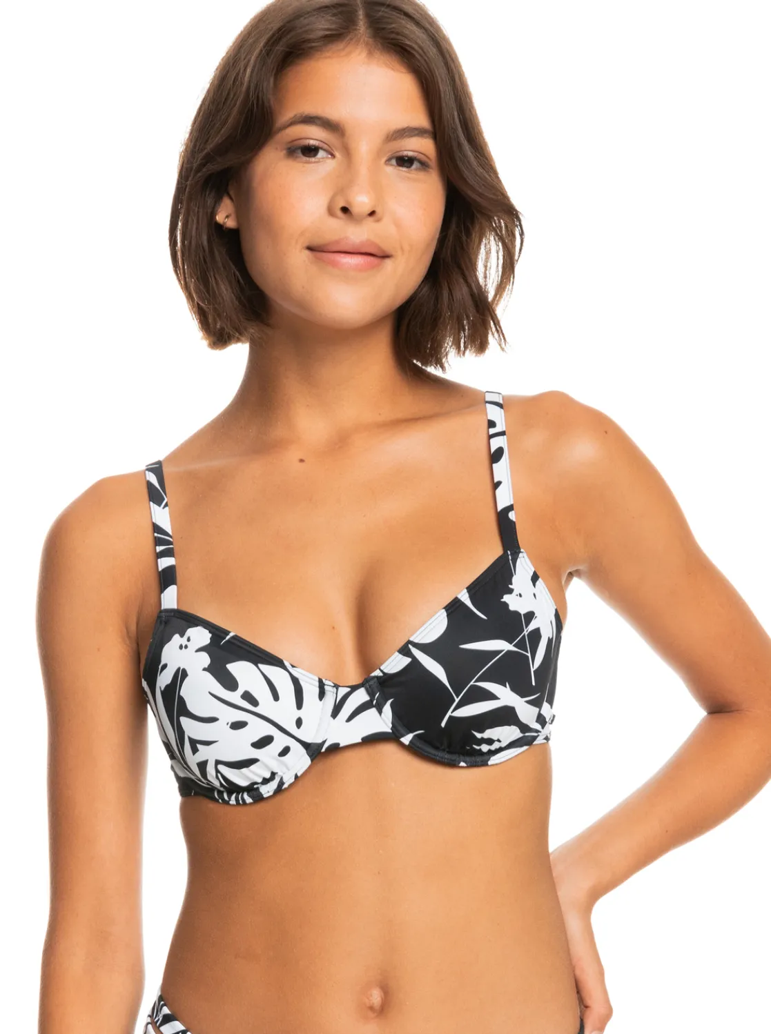 Roxy Bikini Tops* Love The Muse - Bikinitop Met Beugels, Aan Twee Kanten Draagbaar Voor Dames Anthracite Surf Trippin Bico S