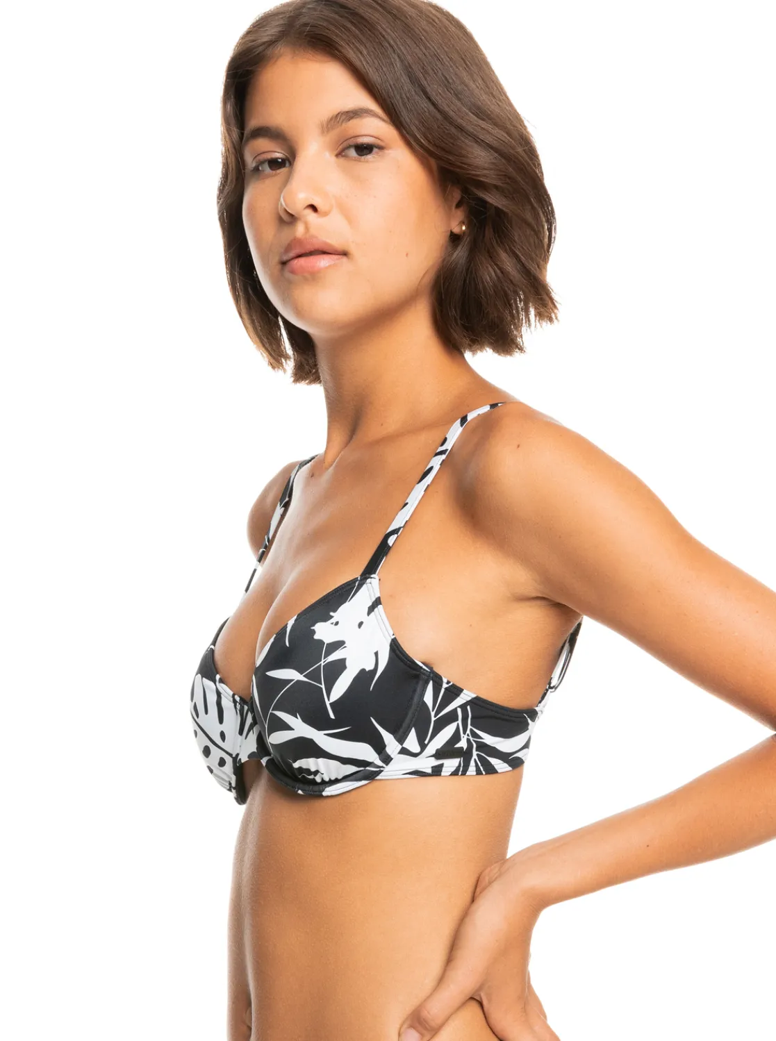 Roxy Bikini Tops* Love The Muse - Bikinitop Met Beugels, Aan Twee Kanten Draagbaar Voor Dames Anthracite Surf Trippin Bico S