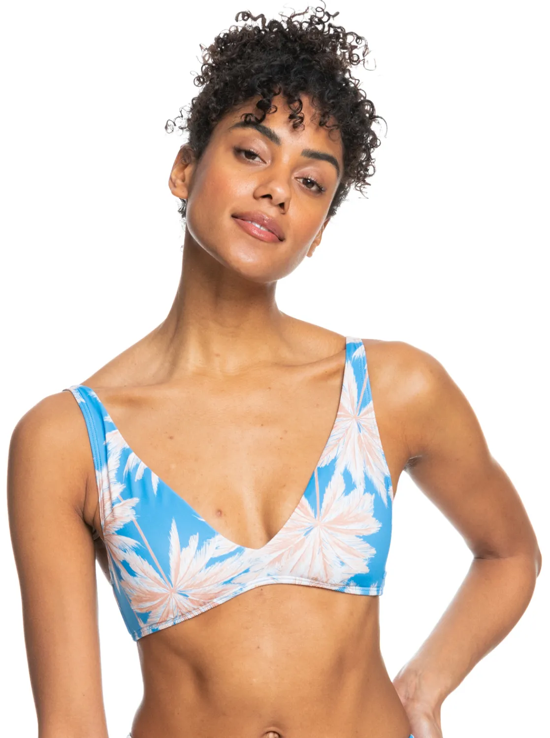 Roxy Bikini Tops* Love The Oceana - Langere Tri Bikinitop Voor Dames Azure Blue Palm Island