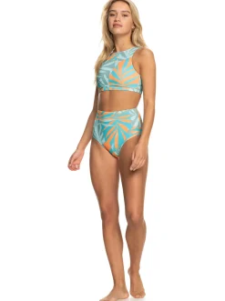 Roxy Bikini Tops* Pro The Pop Up - Crop Bikini Top Voor Dames Blue Surf All Palmed Out