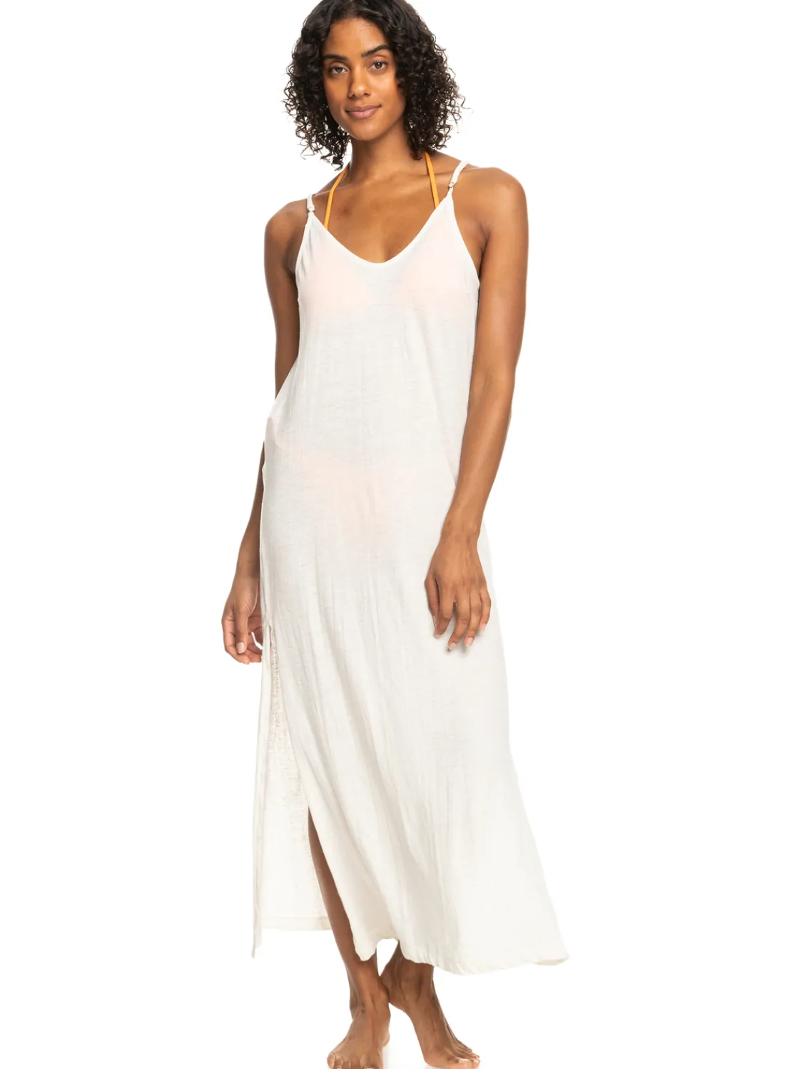 Roxy Badkleding*Salty Love - Jurk Met V-Hals Voor Dames Natural
