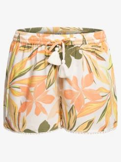 Roxy Badkleding*Salty Tan - Short Voor Dames Bright White Subtly Salty Mult