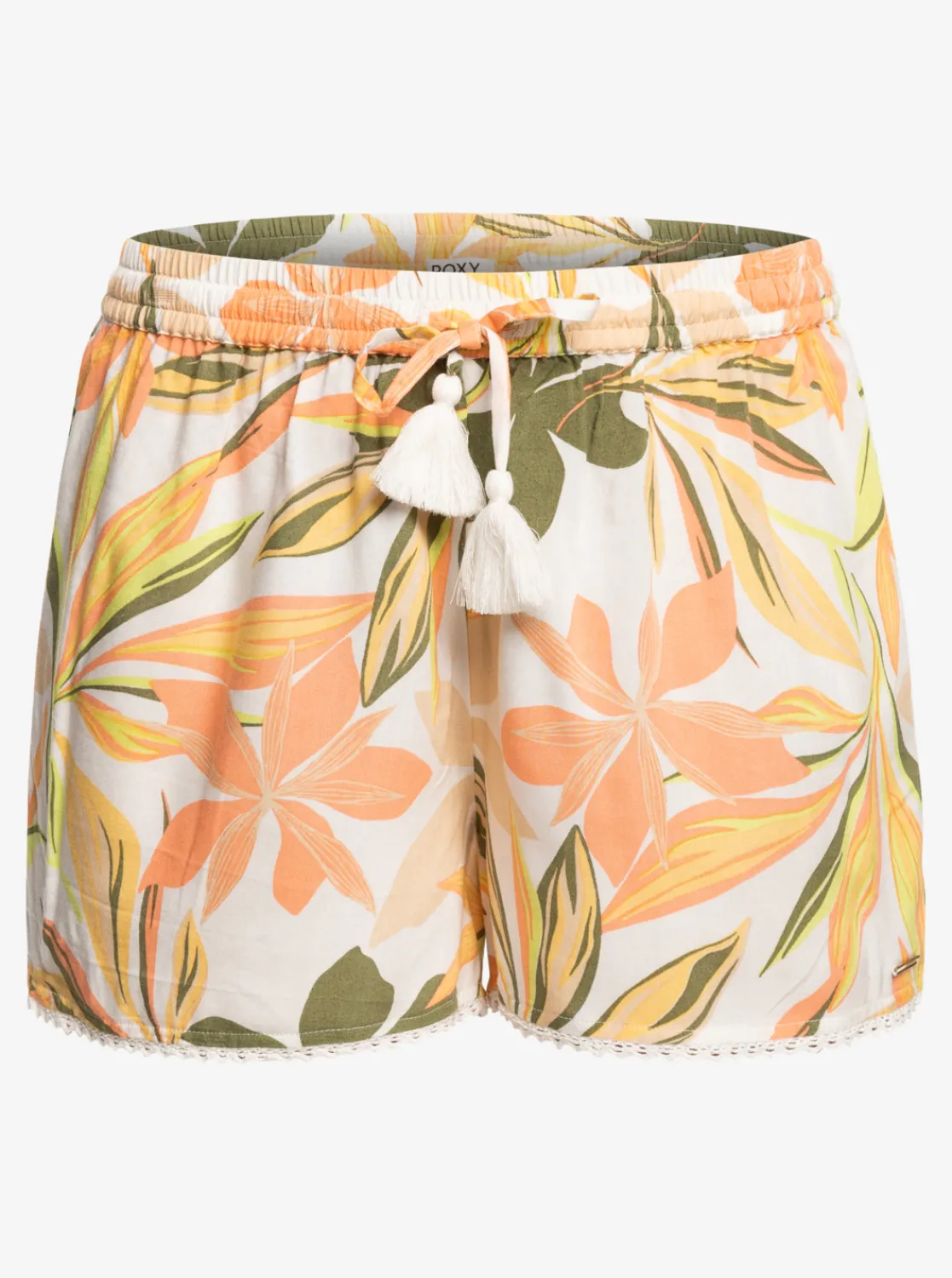 Roxy Badkleding*Salty Tan - Short Voor Dames Bright White Subtly Salty Mult