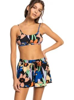 Roxy Badkleding*Salty Tan - Short Voor Dames Anthracite Flower Jammin