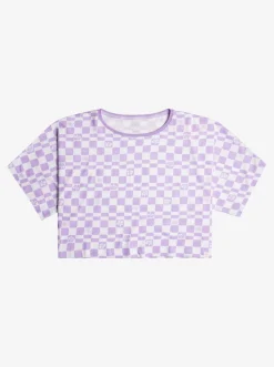 Roxy T-Shirts & Blouses*Set The Mood - Boxy T-Shirt Voor Meisjes 10-16 Purple Rose Flower Box