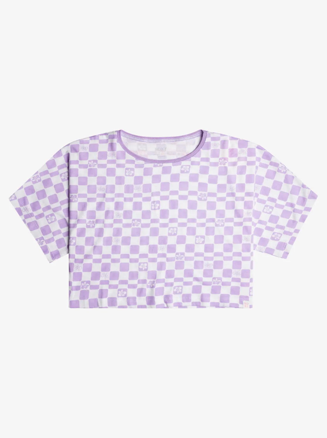 Roxy T-Shirts & Blouses*Set The Mood - Boxy T-Shirt Voor Meisjes 10-16 Purple Rose Flower Box