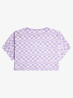 Roxy T-Shirts & Blouses*Set The Mood - Boxy T-Shirt Voor Meisjes 10-16 Purple Rose Flower Box